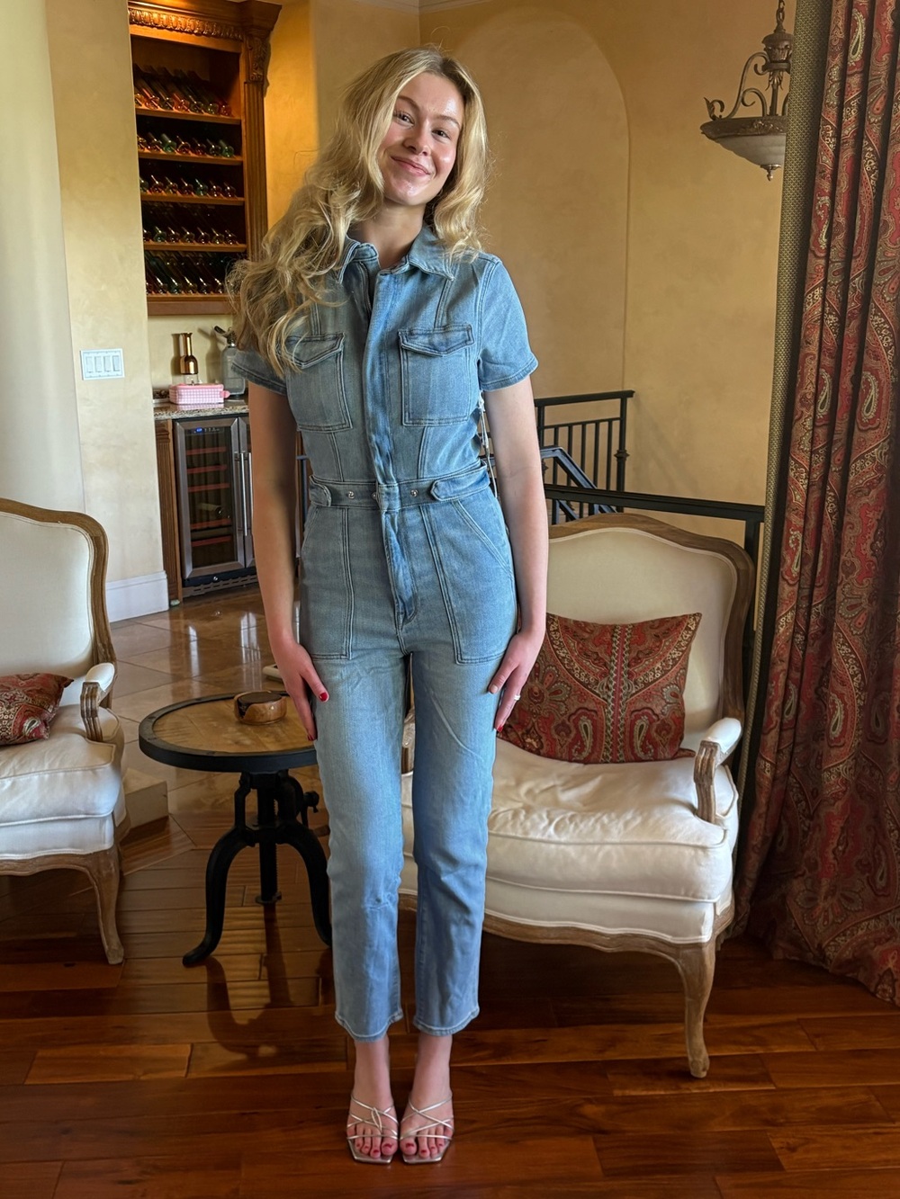 NWT Good American Fit For Success Jumpsuit Blue Size S MSRP $199